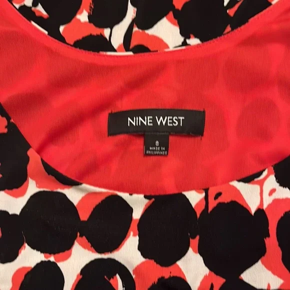 Nine West Red/Black/White Patterned Dress - Size 8! - Picture 6 of 7